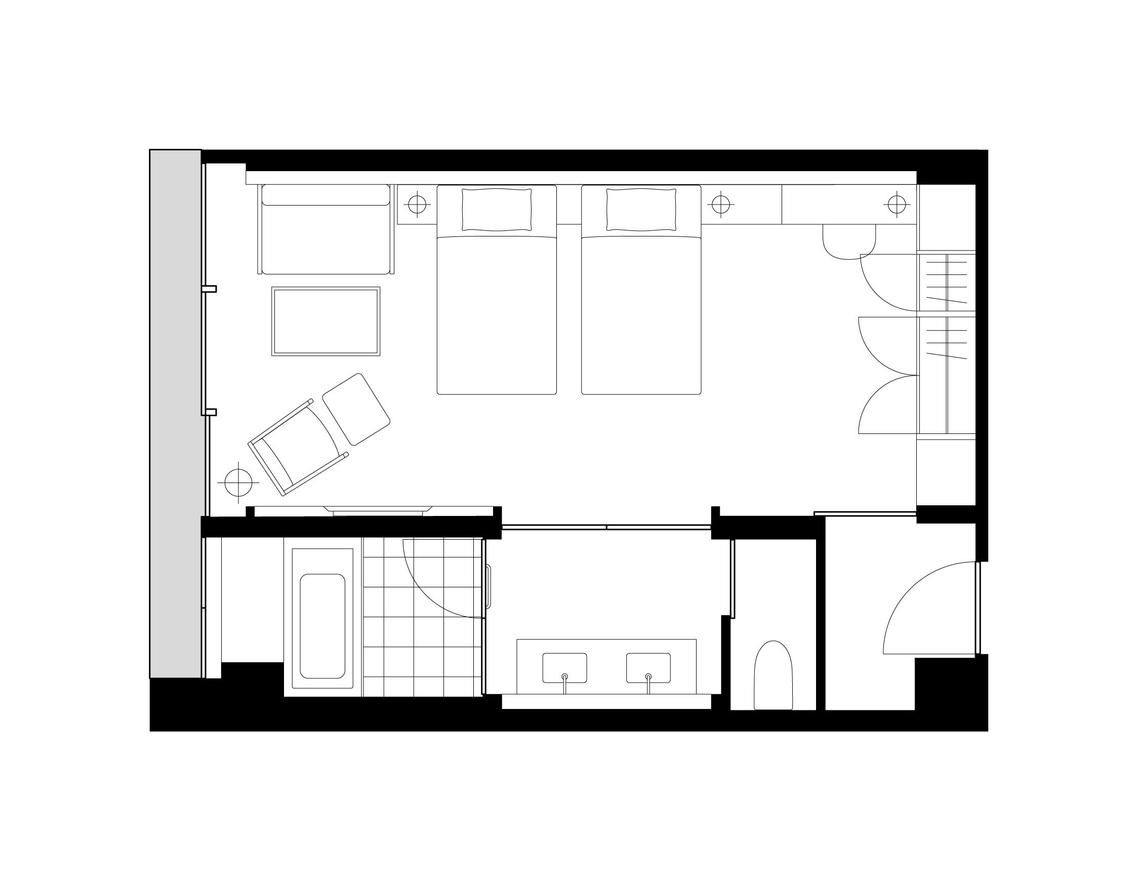 グランドツイン（グランド ツイン（ラウンジアクセス無し） 部屋6 | Southwest Grand Hotel