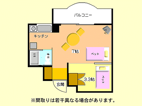 沖縄ウィークリーハーバービューマンション 本館【本館】ツインC　セパレート　シングルベッド2台　禁煙