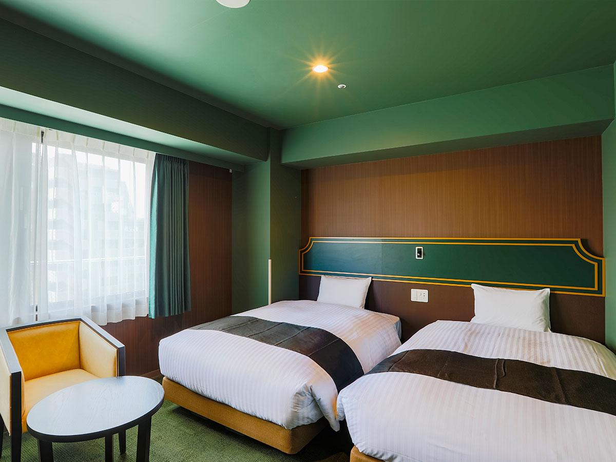 KOKO HOTEL 熊本上通【禁煙】デラックスツインルーム／27平米／120cm幅×2台