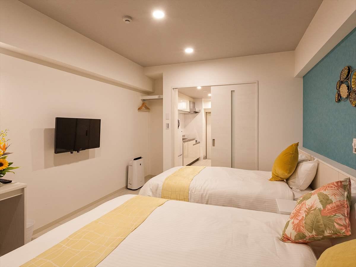 かりゆしコンドミニアムリゾート宮古島　ふくぎステイズ【ラージツイン】定員1～3名　Wi-Fi・キッチン・禁煙